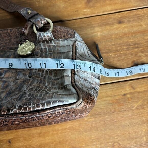 Brahmin cashew copper brown Melbourne croc embossed leather shoulder bag - Picture 12 of 16
